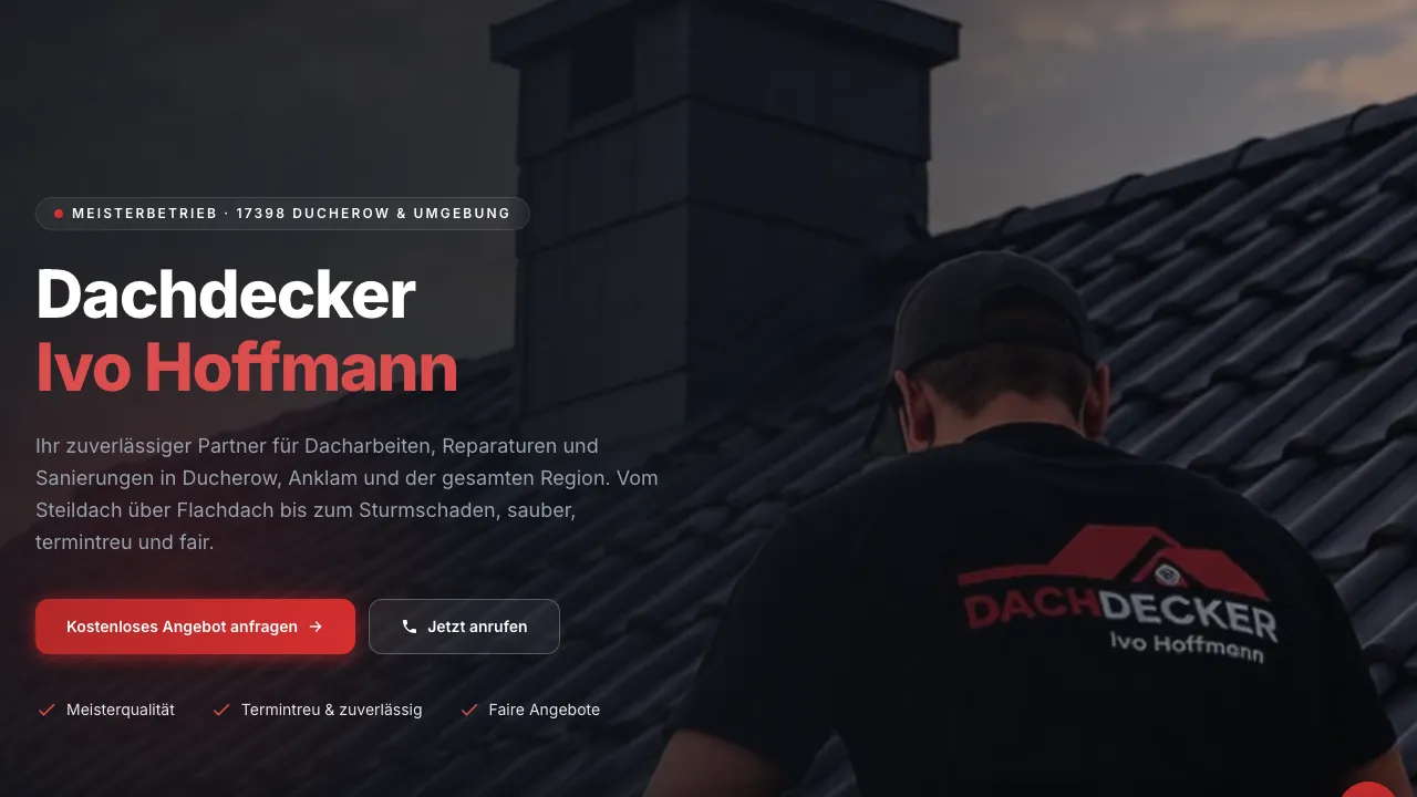 Dachdecker Ivo Hoffmann, Website Referenz