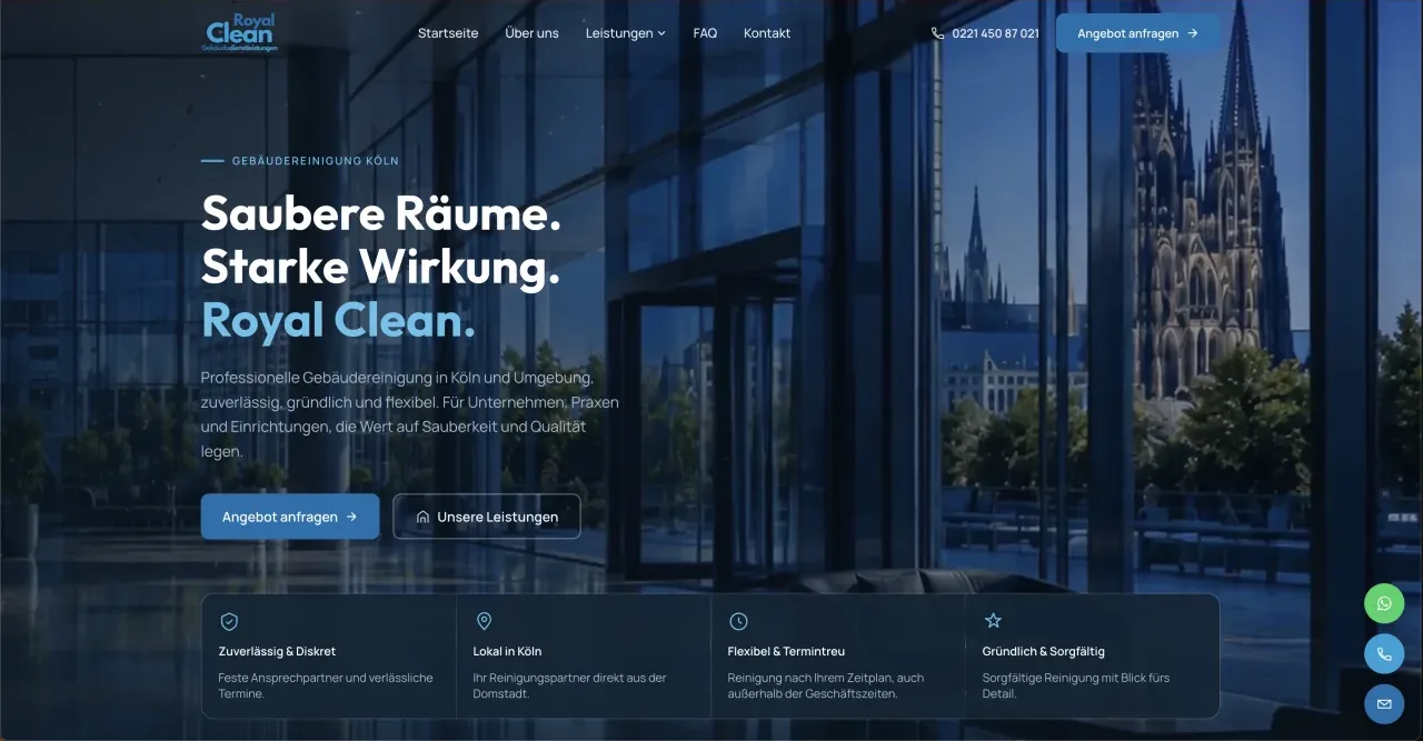 Royal Clean, Website Referenz